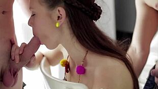 Sexy friend joins threesome for intense hole tagging