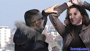 British Cougar Doggystyled Hard After Giving Blowjob in Classy Lingerie and Heels