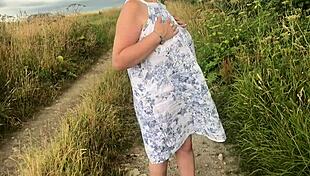 wife naked flashing outdoors playfully