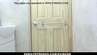 Caramel Ebony Teen Xianna Hil Interacts with Stepbrother in Family Setting