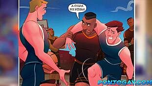 check out these cartoon gay dudes with huge monster cocks