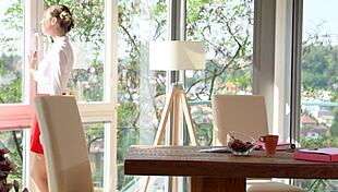 Hey, Rebecca, check out that plumber's big pipe, she says.