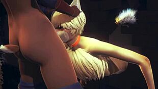 Just a casual tale of a young fox sucking futanari dicks. They cum hard in his mouth in this Asian hentai!