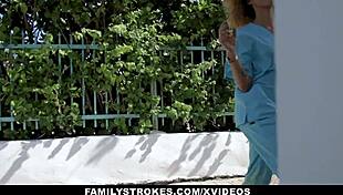 Caramel Ebony Teen Xianna Hil Interacts with Stepbrother in Family Setting