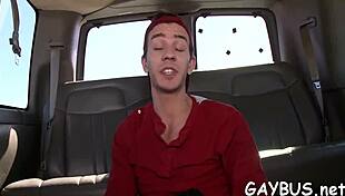 Lustful stud tempted into raunchy homosexual fucking.