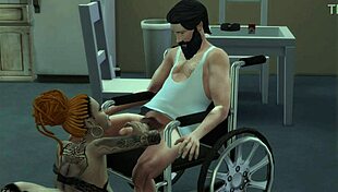 does the invalid want sex? the tattooed girl blows him in hentai anime