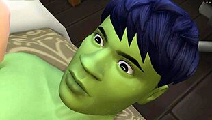 The HULK FUCKING a sexy redhead ANAL only!