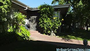 babysitter earns a sticky cumshot after intense play