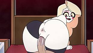 Charlie Morningstar fucks Alastor roughly in the early morning, creampie included