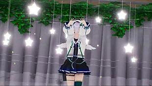 Amane Kanata undresses in hentai dance