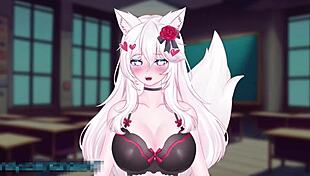 3D animated porn featuring naughty catgirl with vibrator