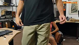 Ebony woman with big boobs visits the pawnshop for appraisal