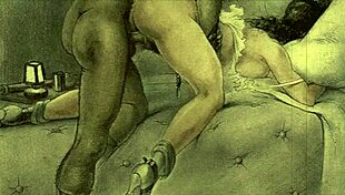 Vintage erotic illustrations in hentai style