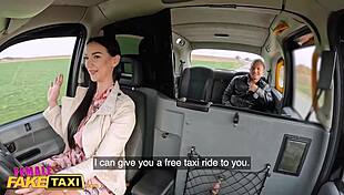 taxi lady grabs big italian cock for creampie