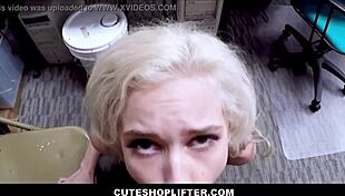 hot teen caught shoplifting, fucks guard to escape