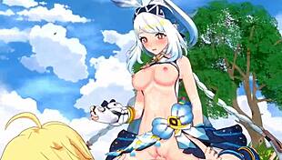 anime hentai cartoon video with cute creampie scene