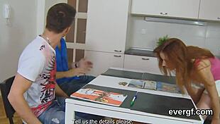 bankrupt guy lets sexy friend fuck his ex-girlfriend for cash