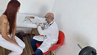 doctor gives injection to patient 😏