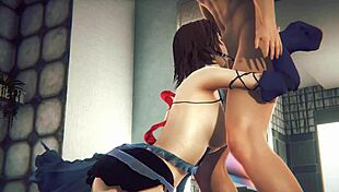 In final fantasy hentai, yuna performs oral and anal sex in detailed anime style.