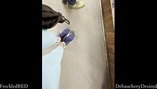 Intensely Sucking Stranger's Huge Cock at Glory Hole