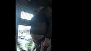 bisexual crossdresser public milking by the window