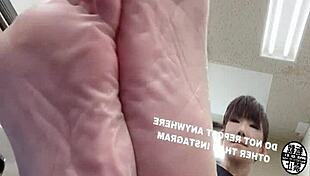 office feet fetish with asian japanese at work
