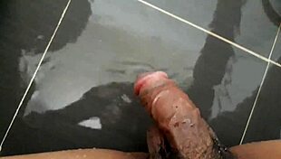 gay vietnamese jerks off in bathroom cum masturbation