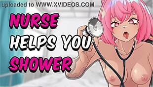 i, the asmr nurse, am cleaning your cock in the shower, but oops, i mean bathing it gently