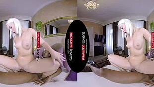 Black Guy Devours Blonde's Pussy in VR!