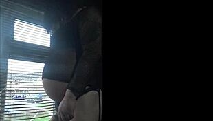 bisexual crossdresser public milking by the window