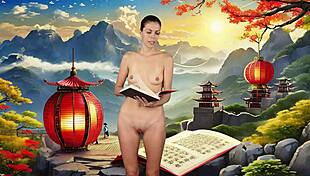 hey, check this naked brunette reading a book!