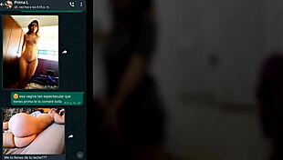 My cousin gets hot on WhatsApp and we end up in my room with her big cock monster cock fucking.