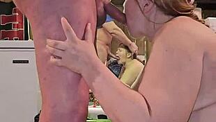 thick milf sucking my cock in intense blowjob