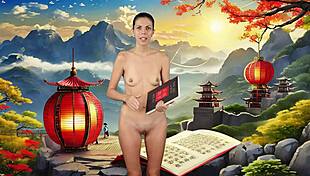 hey, check this naked brunette reading a book!