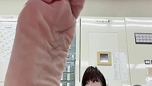 office feet fetish with asian japanese at work