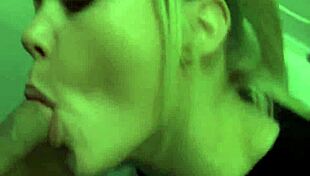 Sexy blonde gf mixes sports with blowjob in gym