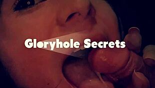 Hot Brunette Discovers Gloryhole Secrets