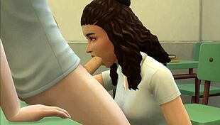 First-Time Schoolgirl Virgin Fucked Hard in Classroom