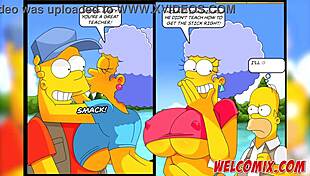 The best butt scenes from Simptoons Simpsons porn unfold in anime style