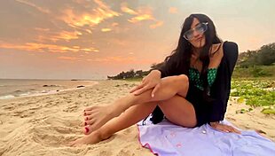 i was chasing sunsets with a beautiful long-haired girl on the beach, feeling so cute and sexy vibes