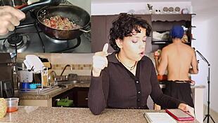 Lesbian anal doggystyle fucking with cum on ass and blowjob