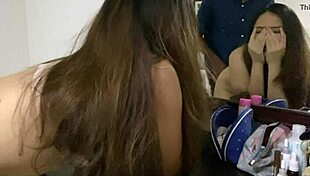cute thai girl banged hard in front of mirror 😍