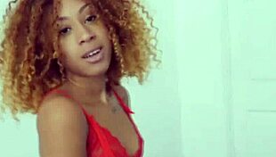 Ebony Girlfriend Gives Anniversary Blowjob In Sexy Lingerie