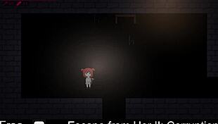 in this hentai game, she tries to escape bondage but gets corrupted with foot tickling and masturbation.