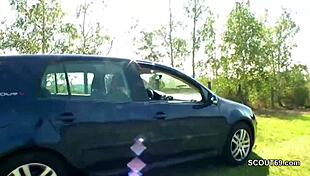 German Whores Fuck Outdoors with Johns