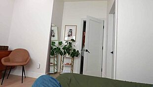 redhead roommate teases with big natural tits in dorm