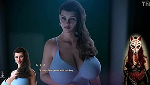 Gamer girl in see-through bra playing porn game?