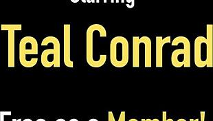 Pony-Tailed Beauty Teal Conrad Dildo Fucks Herself In The Kitchen