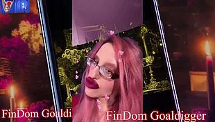 She gets addicted to findom, paying for jerk off instructions in glasses