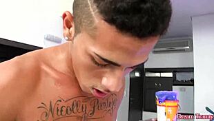 sexy tgirl nicolly pantoja lures the house painter into bareback anal and blowjob fun